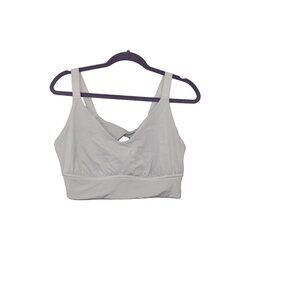 Aerie Sports Bra Women's XL Grey Athleisure Full Support Twist Knot Back Lounge